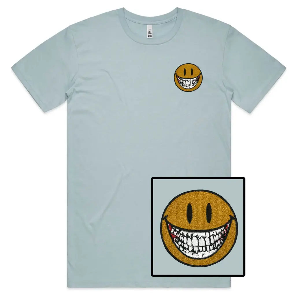Smile Teeth Embroidered T-Shirt - Tshirtpark.com