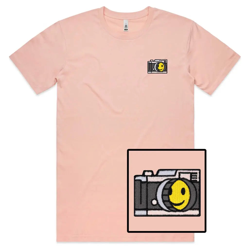 Smiley Camera Embroidered T-Shirt - Tshirtpark.com