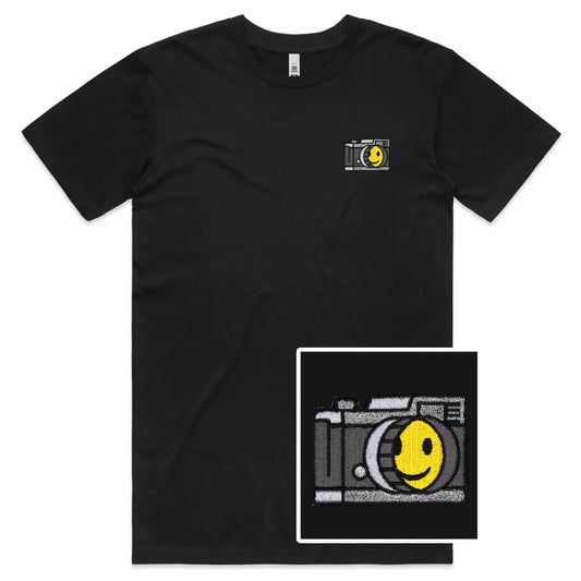 Smiley Camera Embroidered T-Shirt - Tshirtpark.com