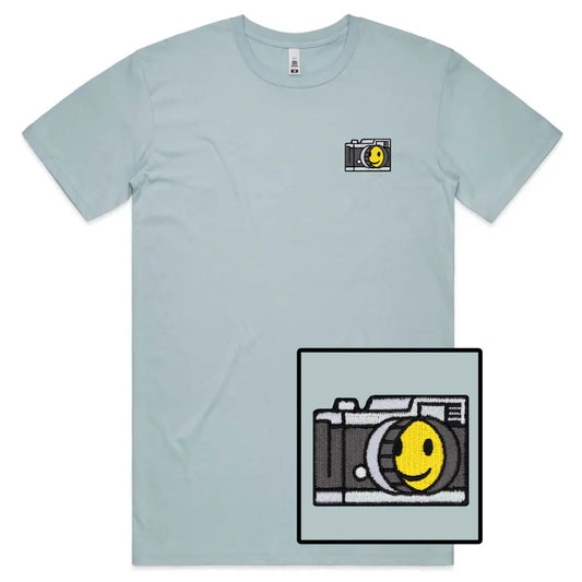 Smiley Camera Embroidered T-Shirt - Tshirtpark.com