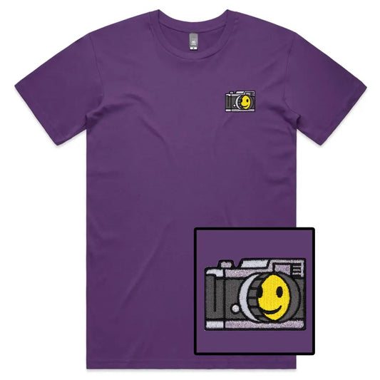 Smiley Camera Embroidered T-Shirt - Tshirtpark.com