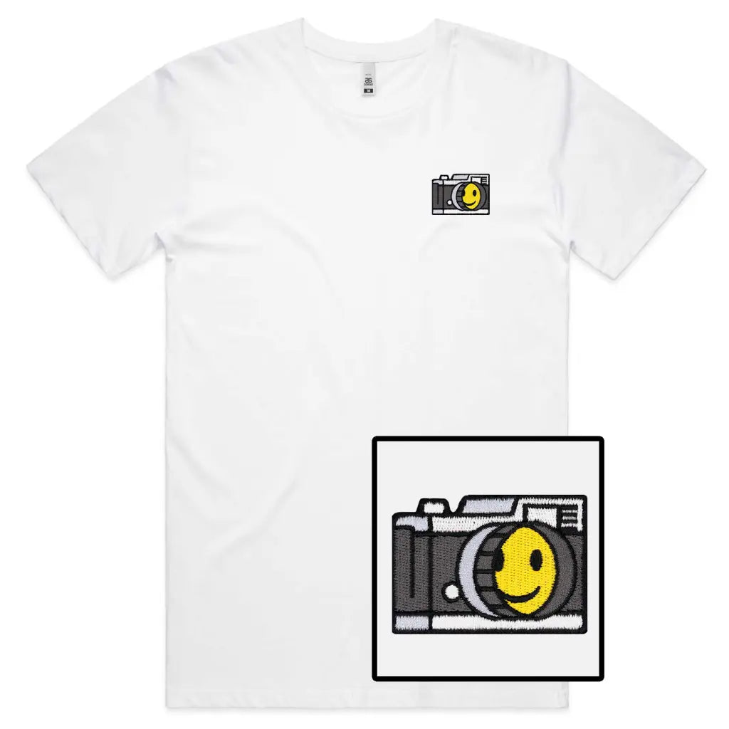 Smiley Camera Embroidered T-Shirt - Tshirtpark.com