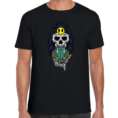 Smiley Patch Skull T-Shirt - Tshirtpark.com