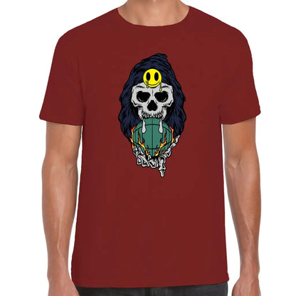 Smiley Patch Skull T-Shirt - Tshirtpark.com