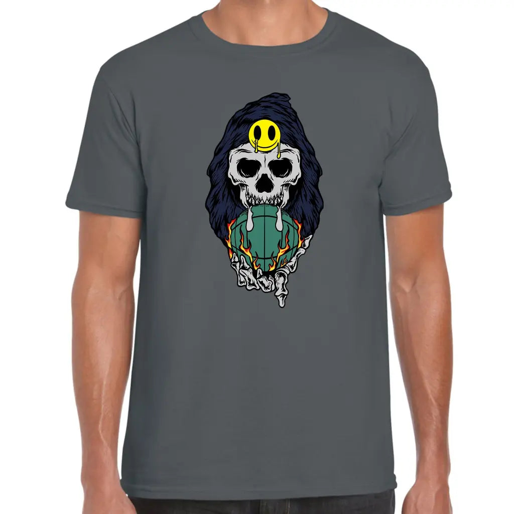 Smiley Patch Skull T-Shirt - Tshirtpark.com