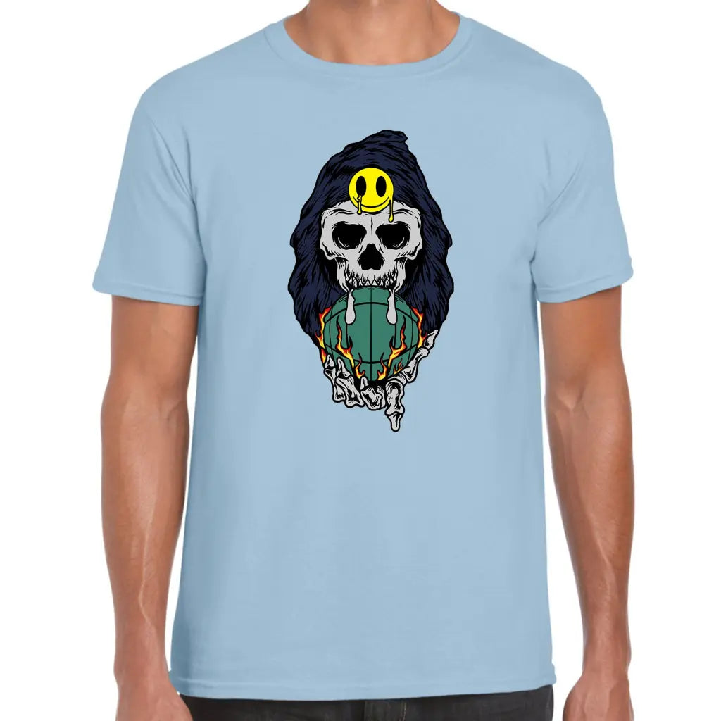 Smiley Patch Skull T-Shirt - Tshirtpark.com