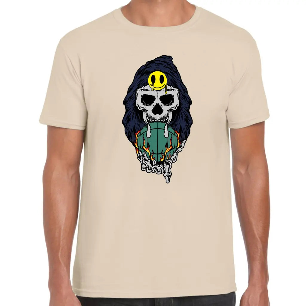 Smiley Patch Skull T-Shirt - Tshirtpark.com