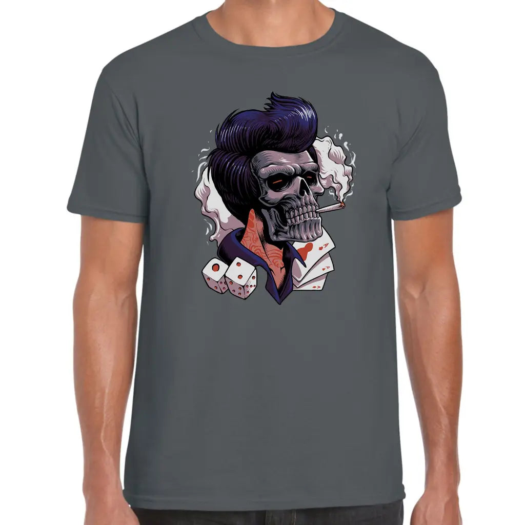 Smoking Gambler Skull T-Shirt - Tshirtpark.com