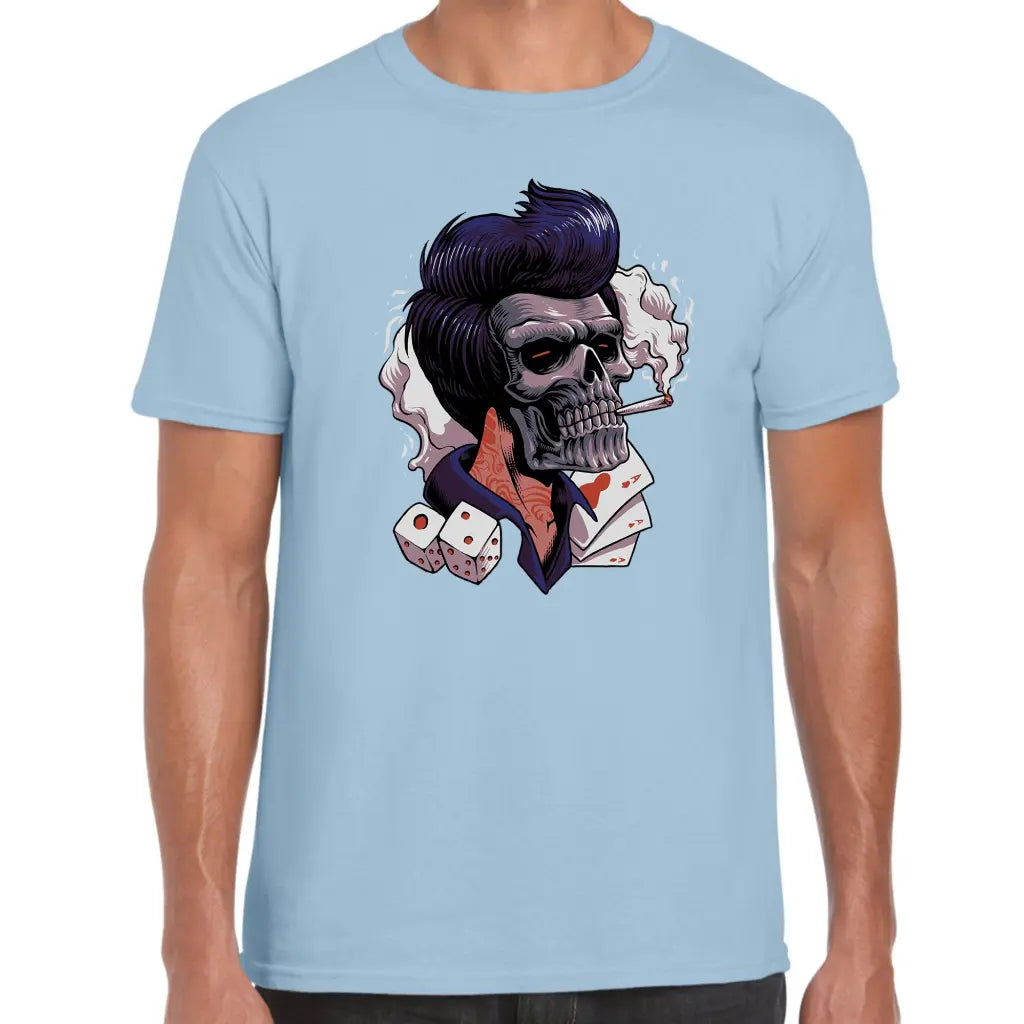 Smoking Gambler Skull T-Shirt - Tshirtpark.com