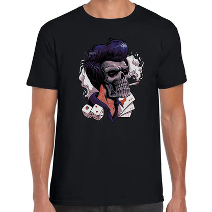 Smoking Gambler Skull T-Shirt - Tshirtpark.com