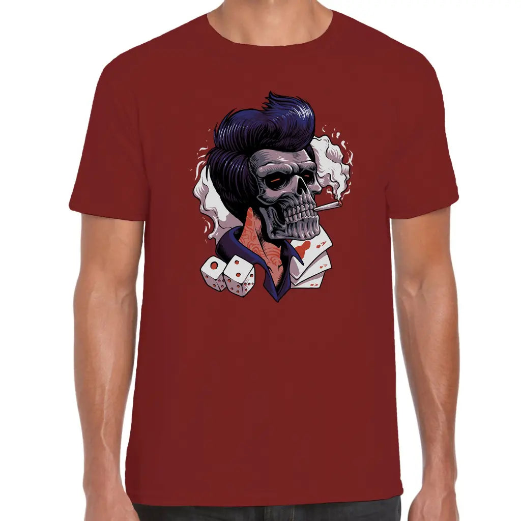 Smoking Gambler Skull T-Shirt - Tshirtpark.com