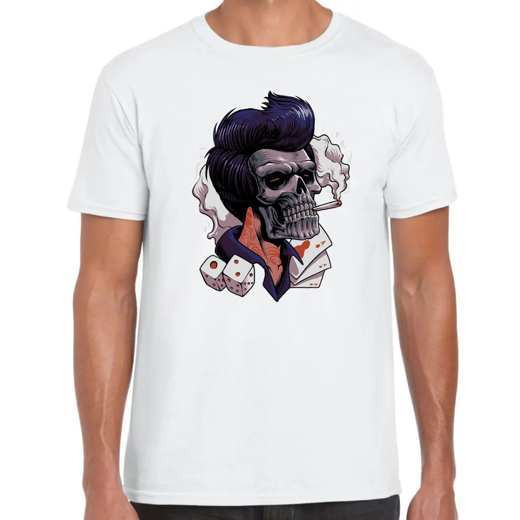 Smoking Gambler Skull T-Shirt - Tshirtpark.com