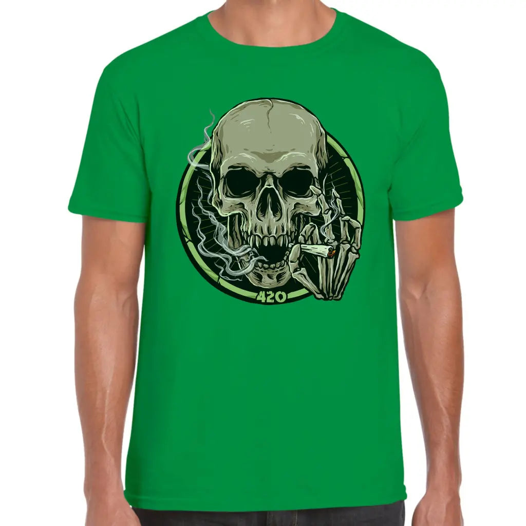 Smoking Skull 420 T-Shirt - Tshirtpark.com