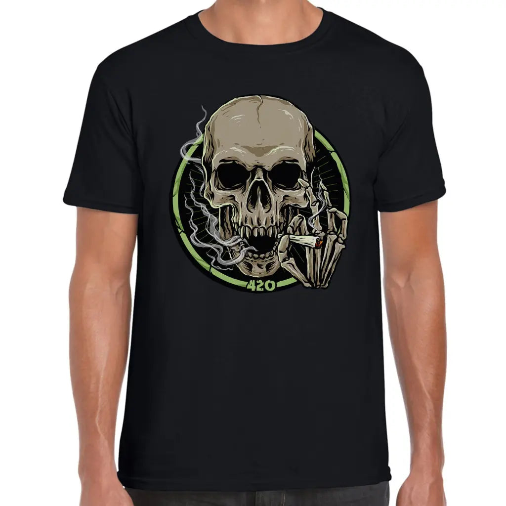 Smoking Skull 420 T-Shirt - Tshirtpark.com