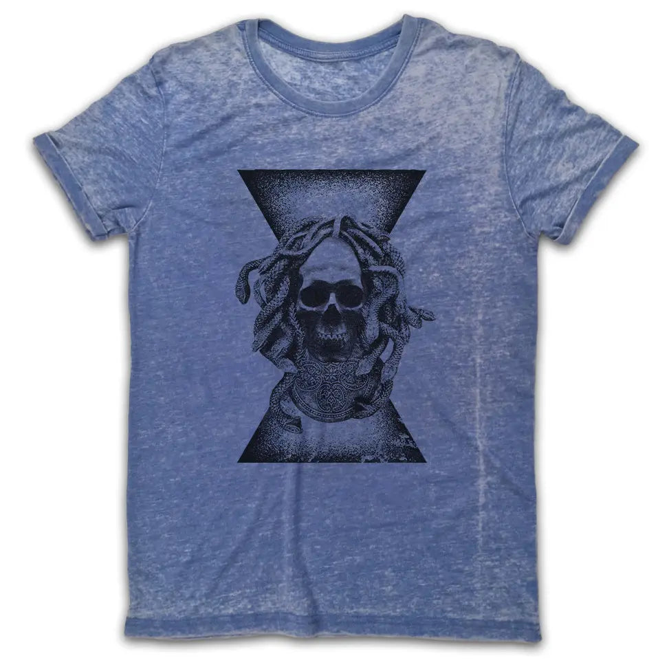Snake Skull Vintage Burn-Out T-shirt - Tshirtpark.com