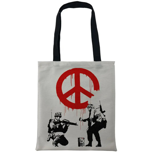 Soldiers Painting Peace Sign Bags - Tshirtpark.com