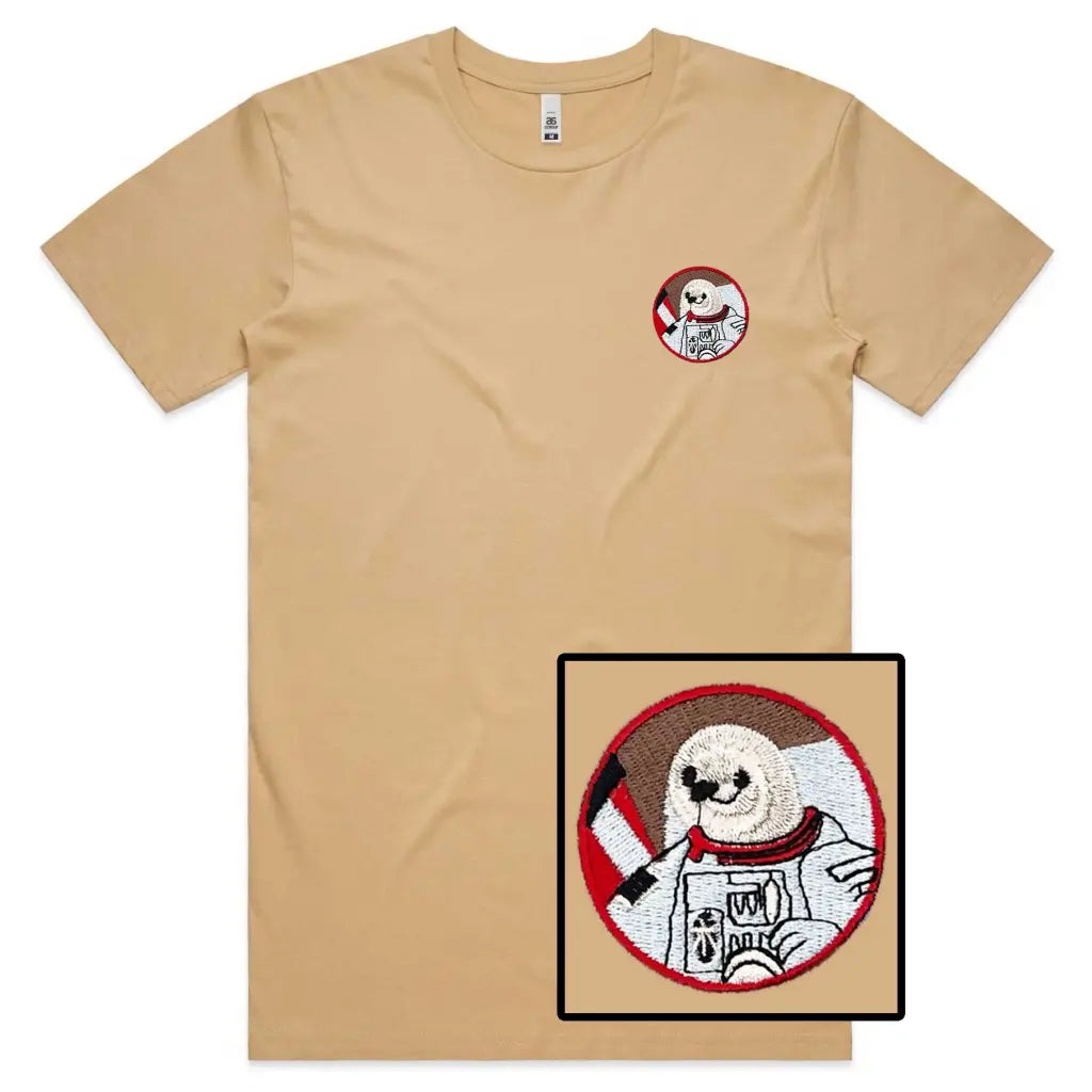 Space Sloth Embroidered T-Shirt - Tshirtpark.com