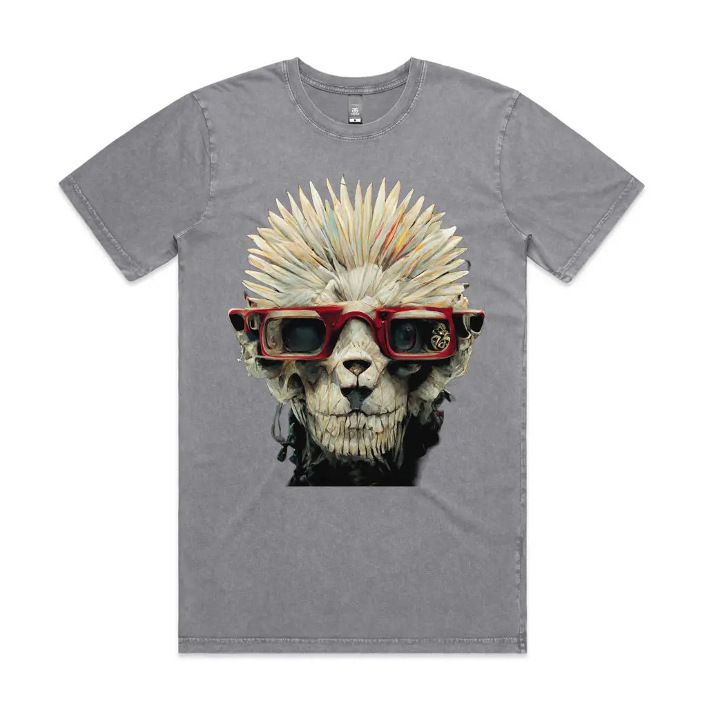 Spikey Lion Stone Wash T-Shirt - Tshirtpark.com