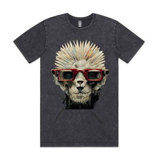 Spikey Lion Stone Wash T-Shirt - Tshirtpark.com