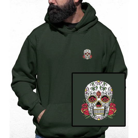 Sugar Skull Embroidered Colour Hoodie - Tshirtpark.com