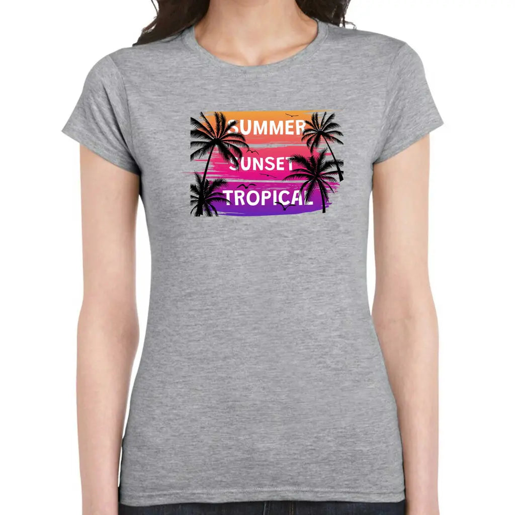 Summer Sunset Tropical Ladies T-shirt - Tshirtpark.com
