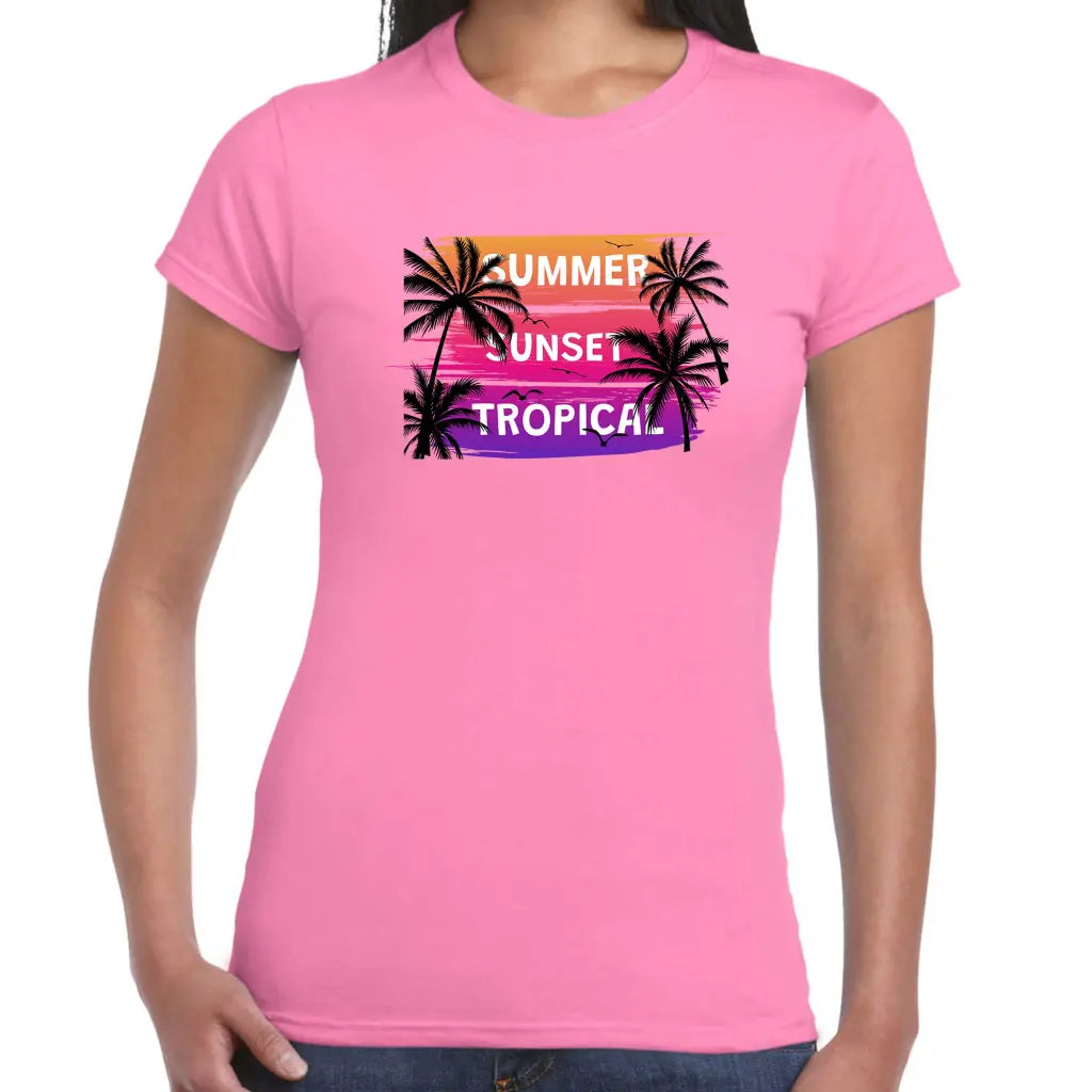 Summer Sunset Tropical Ladies T-shirt - Tshirtpark.com