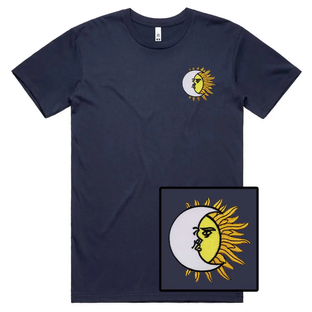 Sun & Moon Embroidered T-Shirt - Tshirtpark.com