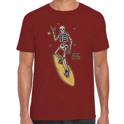 Surf Or Die Skeleton T-Shirt - Tshirtpark.com