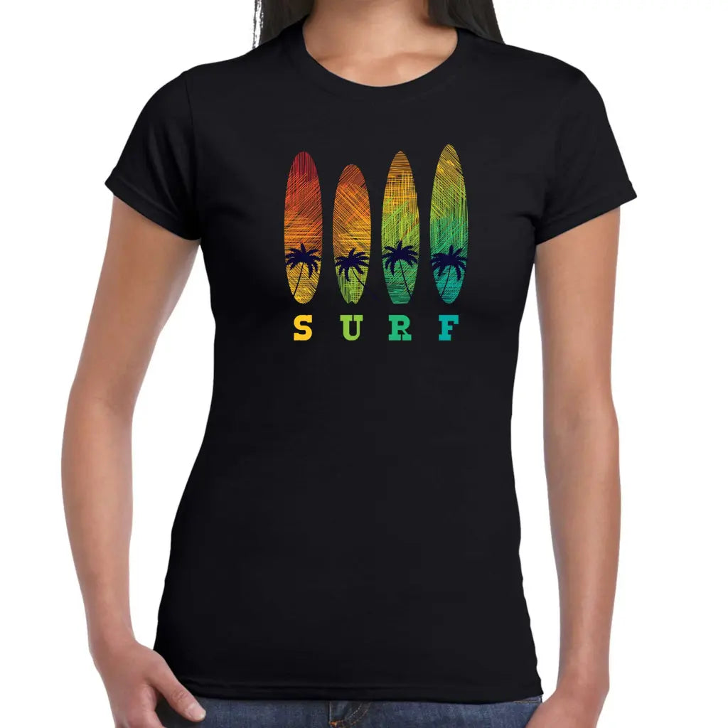 Surf Palms Ladies T-shirt - Tshirtpark.com