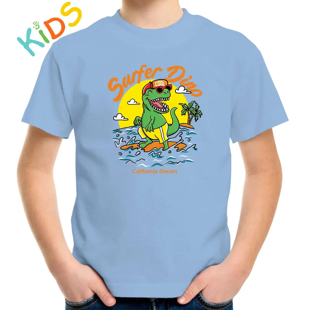 Surfer Dino Kids T-shirt - Tshirtpark.com