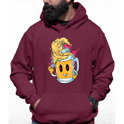 Surfing Skeleton Beer Colour Hoodie - Tshirtpark.com