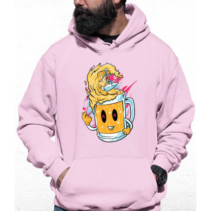 Surfing Skeleton Beer Colour Hoodie - Tshirtpark.com