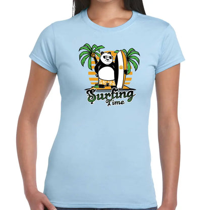 Surfing Time Panda Ladies T-shirt - Tshirtpark.com