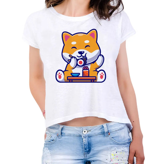 Sushi Fox Womens Crop Tee - Tshirtpark.com