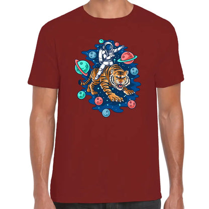 Tiger Riding Space T-Shirt - Tshirtpark.com