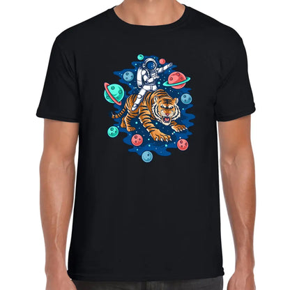 Tiger Riding Space T-Shirt - Tshirtpark.com