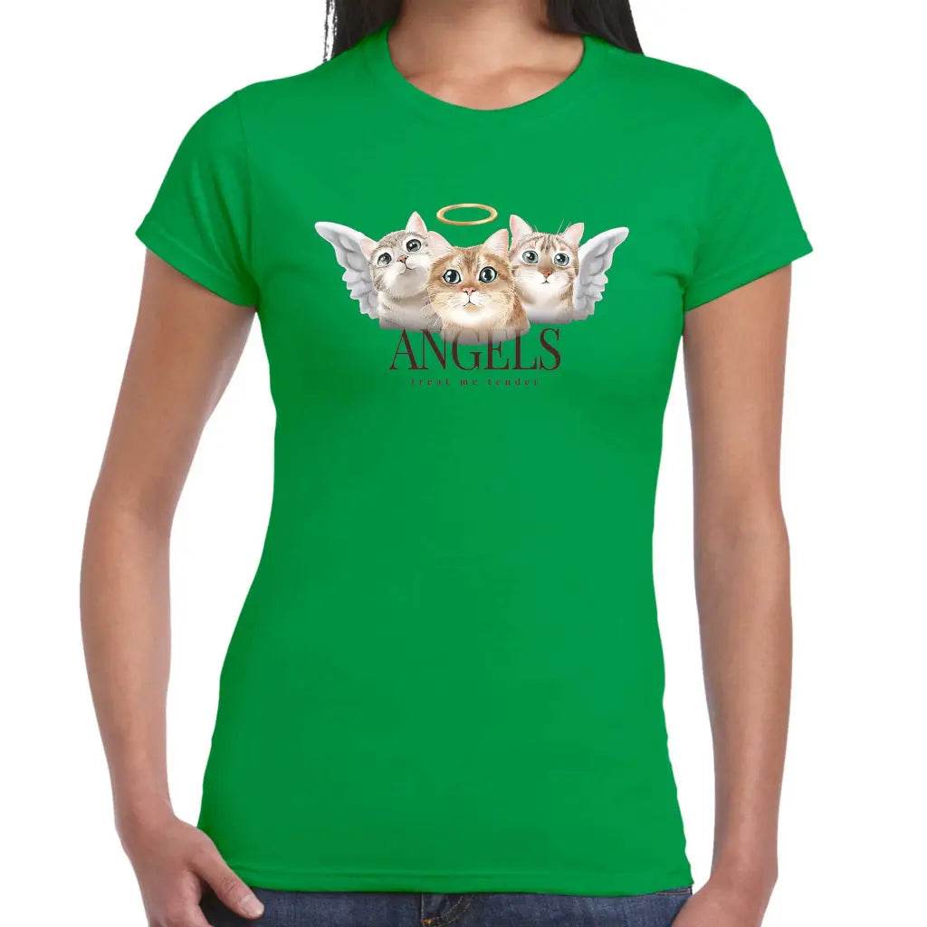 Treat Me Tender Angel Cats Ladies T-shirt - Tshirtpark.com