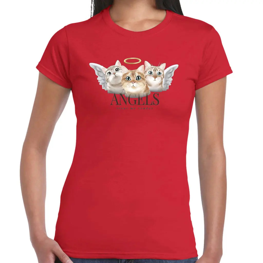 Treat Me Tender Angel Cats Ladies T-shirt - Tshirtpark.com