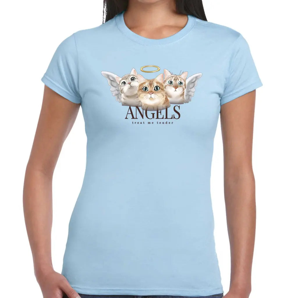 Treat Me Tender Angel Cats Ladies T-shirt - Tshirtpark.com