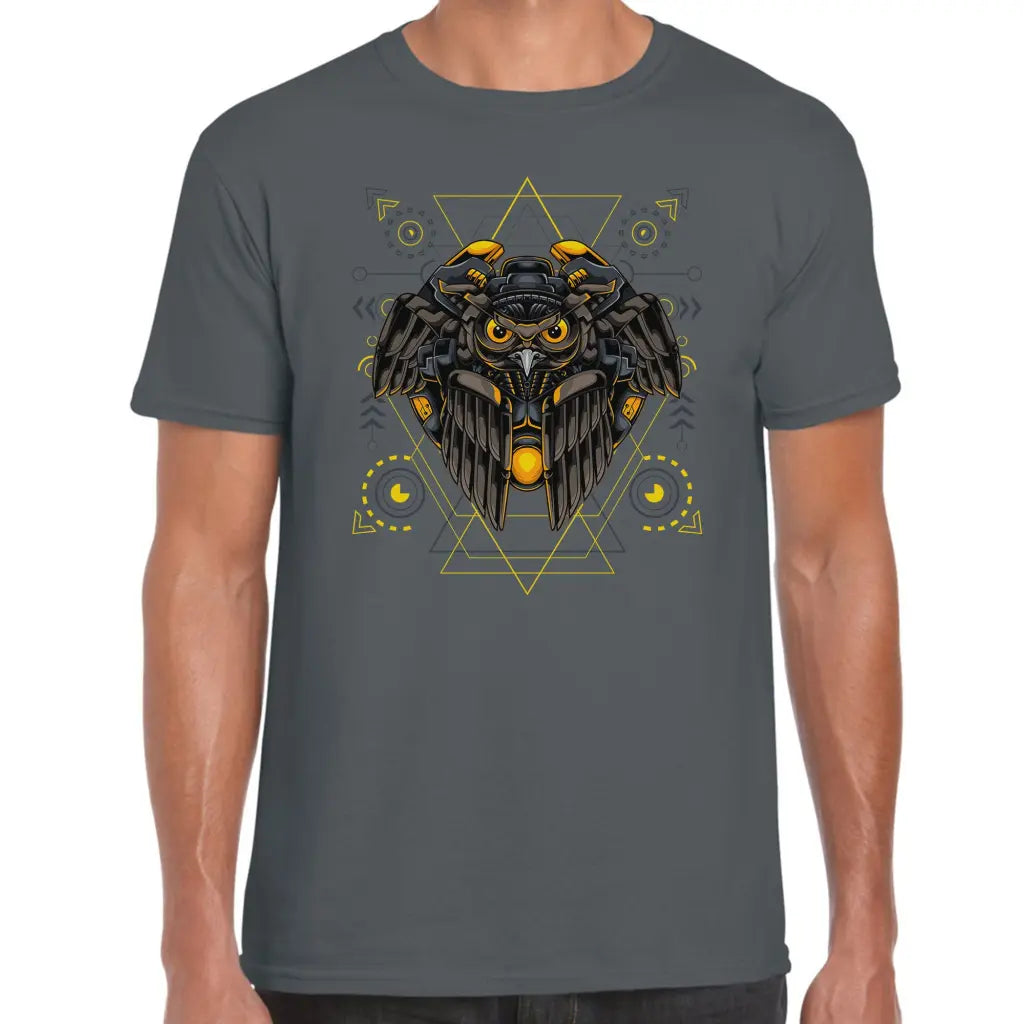 Triangle Mechanical Owl T-Shirt - Tshirtpark.com