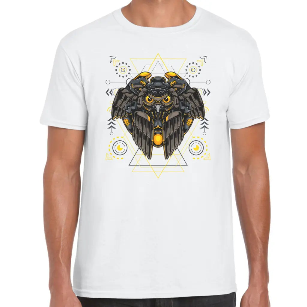 Triangle Mechanical Owl T-Shirt - Tshirtpark.com