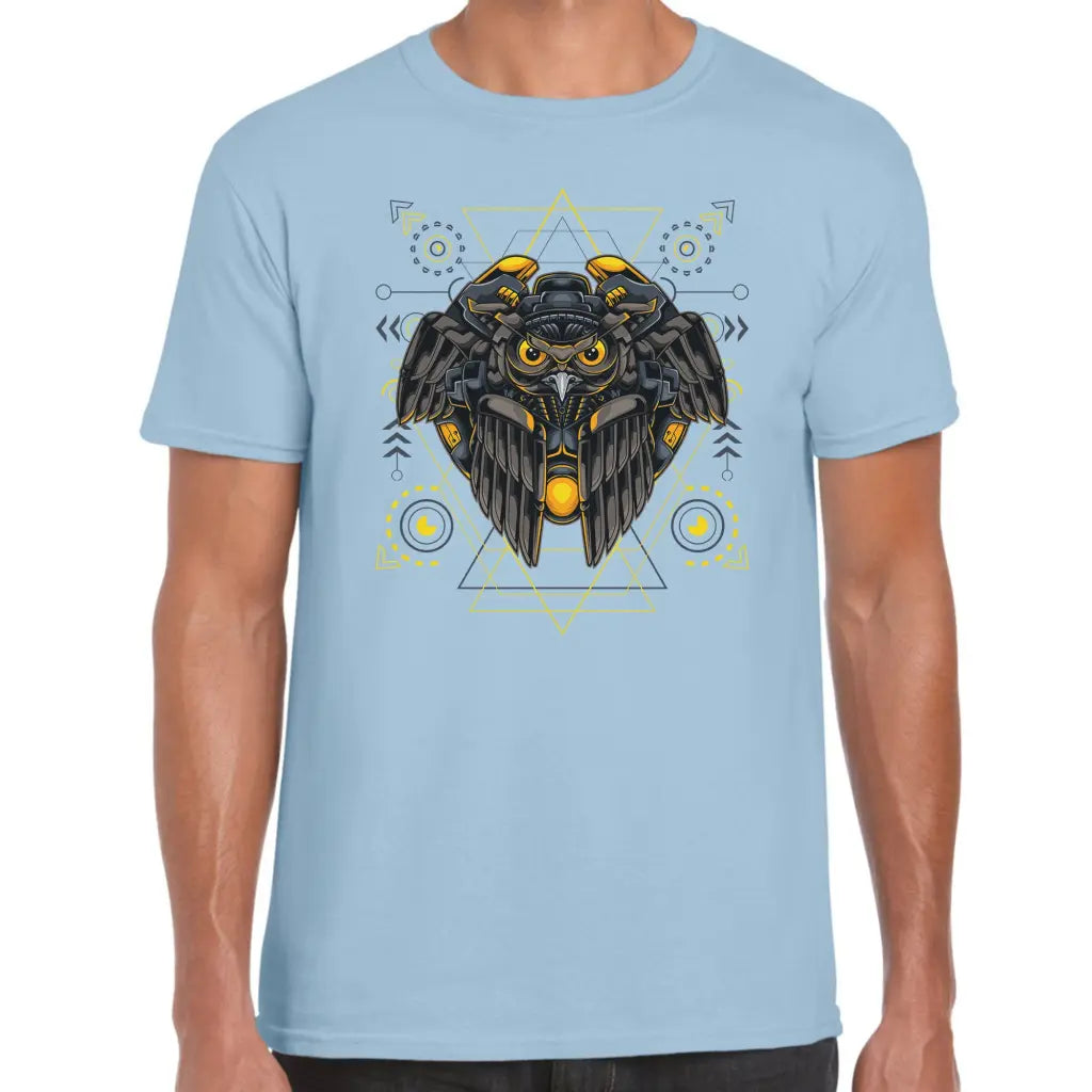 Triangle Mechanical Owl T-Shirt - Tshirtpark.com