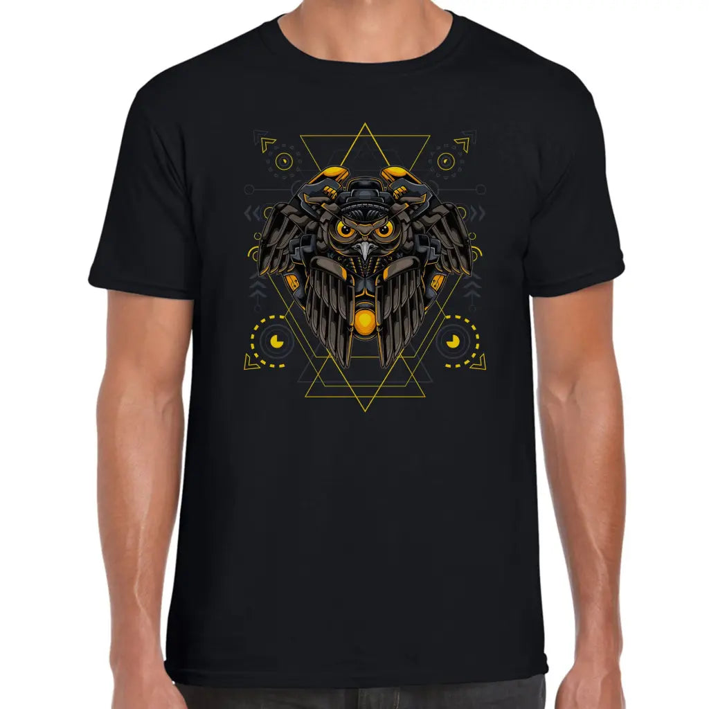 Triangle Mechanical Owl T-Shirt - Tshirtpark.com