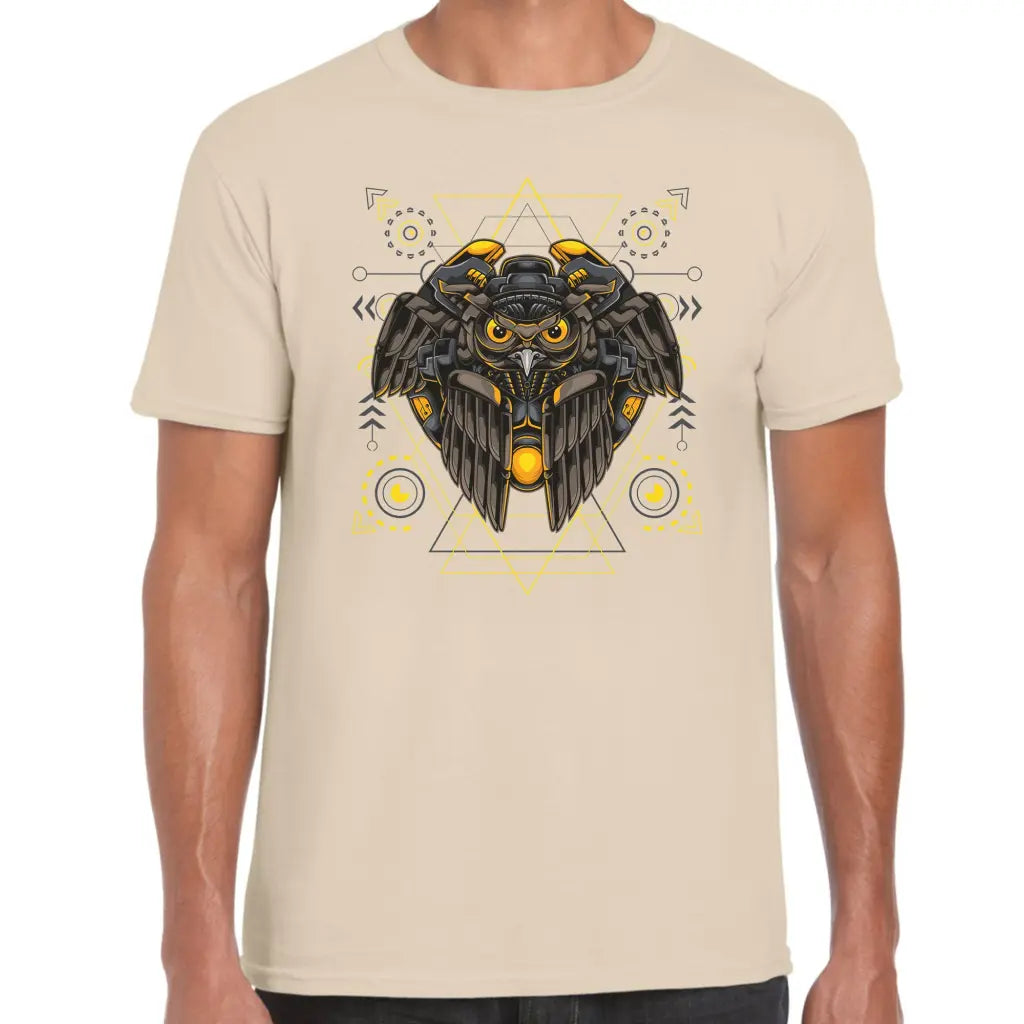 Triangle Mechanical Owl T-Shirt - Tshirtpark.com