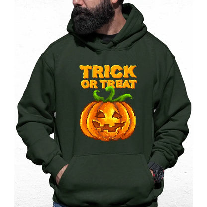 Trick Or Treat Pixel Pumpkin Colour Hoodie - Tshirtpark.com