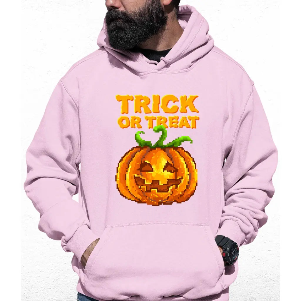 Trick Or Treat Pixel Pumpkin Colour Hoodie - Tshirtpark.com
