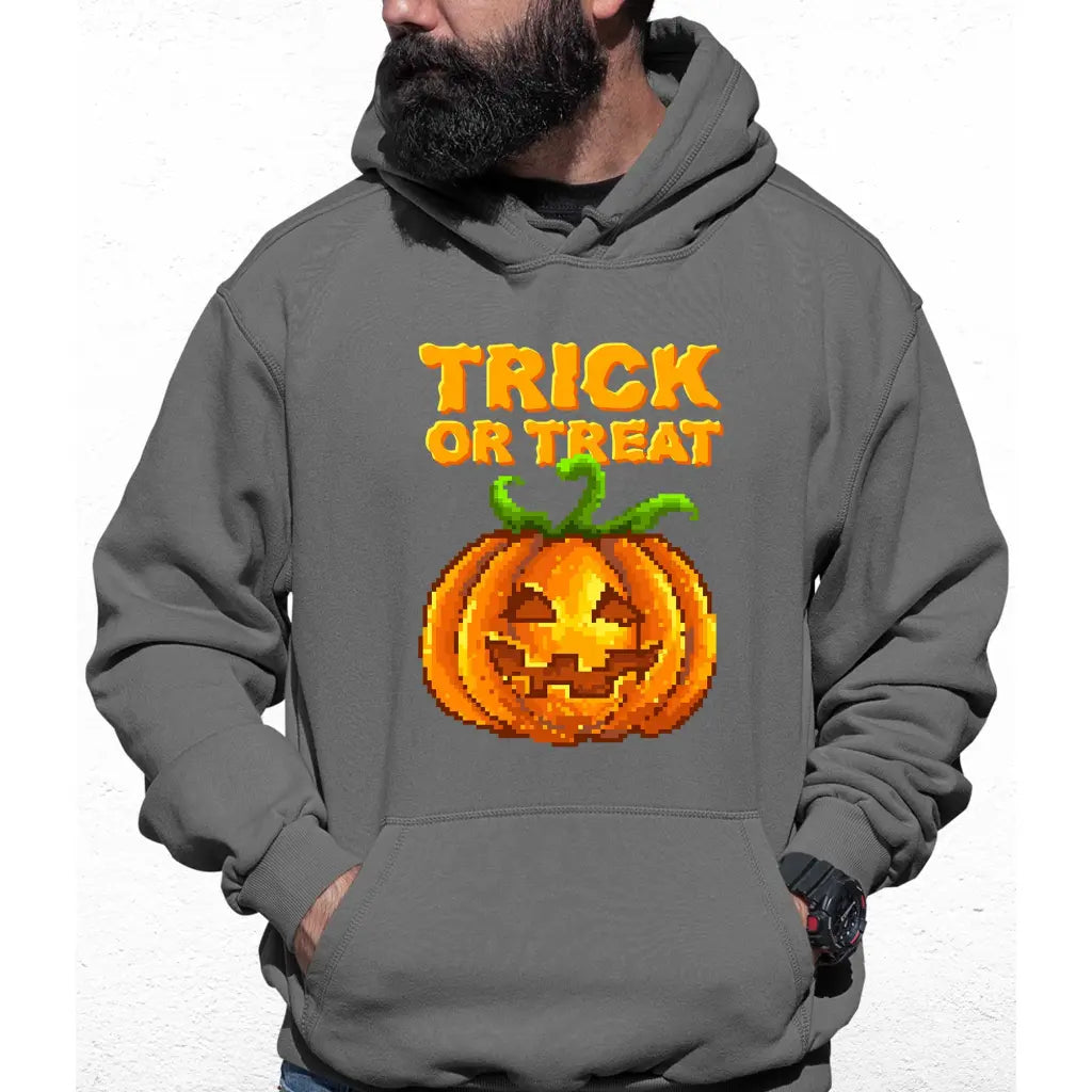 Trick Or Treat Pixel Pumpkin Colour Hoodie - Tshirtpark.com