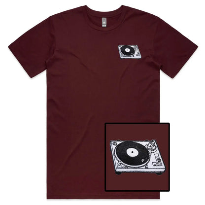 Turn Table Disk Embroidered T-Shirt - Tshirtpark.com