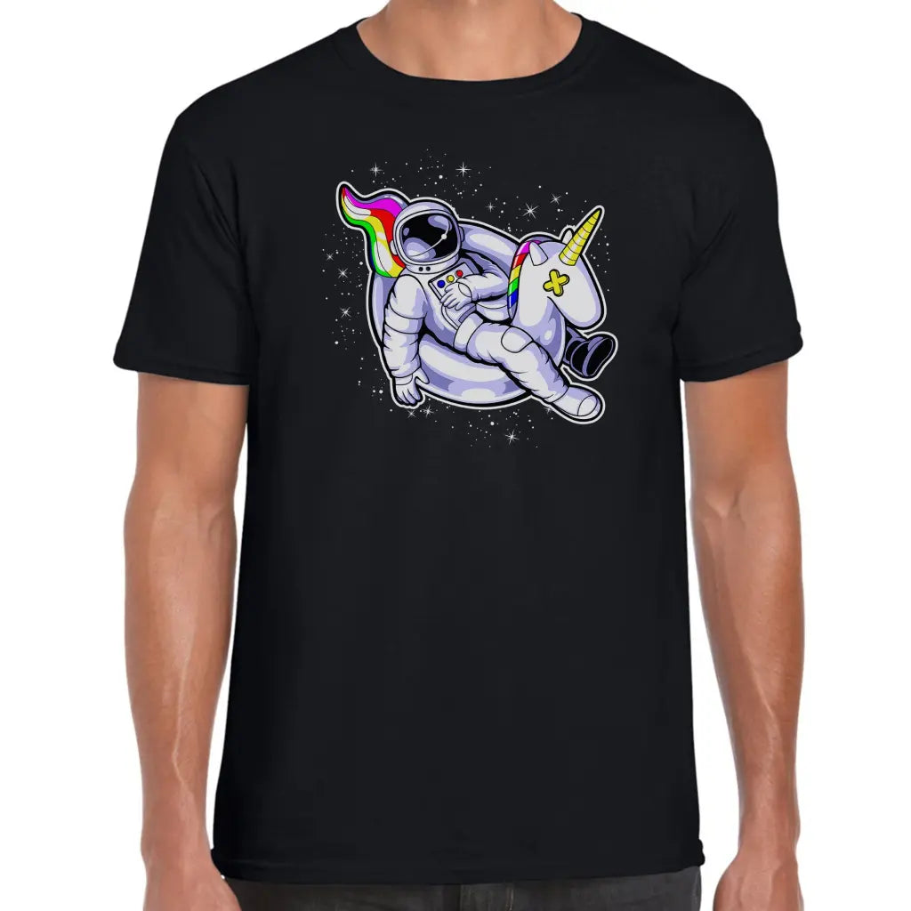 Unicorn Riding Astronaut T-Shirt - Tshirtpark.com