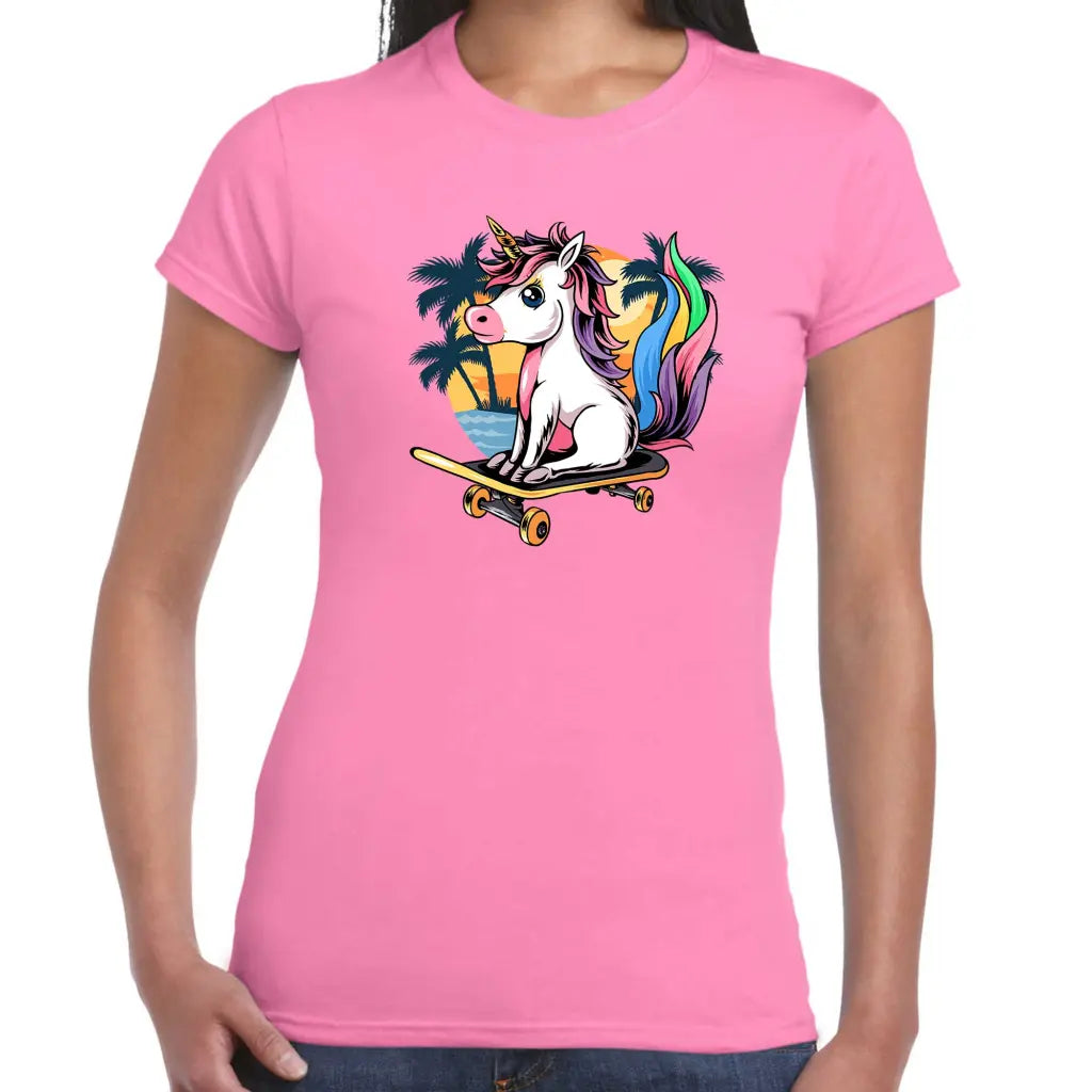 Unicorn Skateboarding Ladies T-shirt - Tshirtpark.com